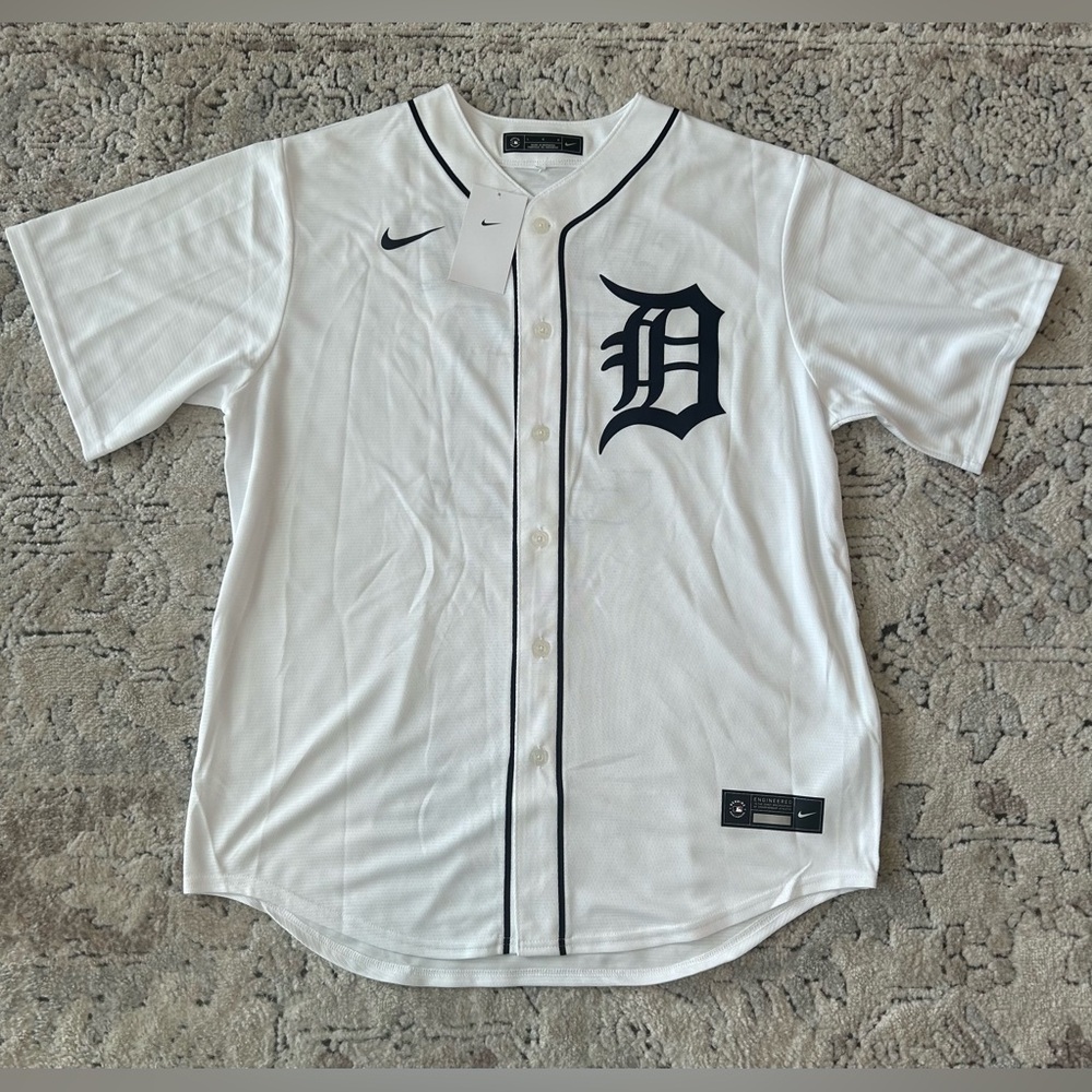 Nike Authentic Detroit Tigers Riley Greene #31 MLB White Jersey Men’s Sz: L